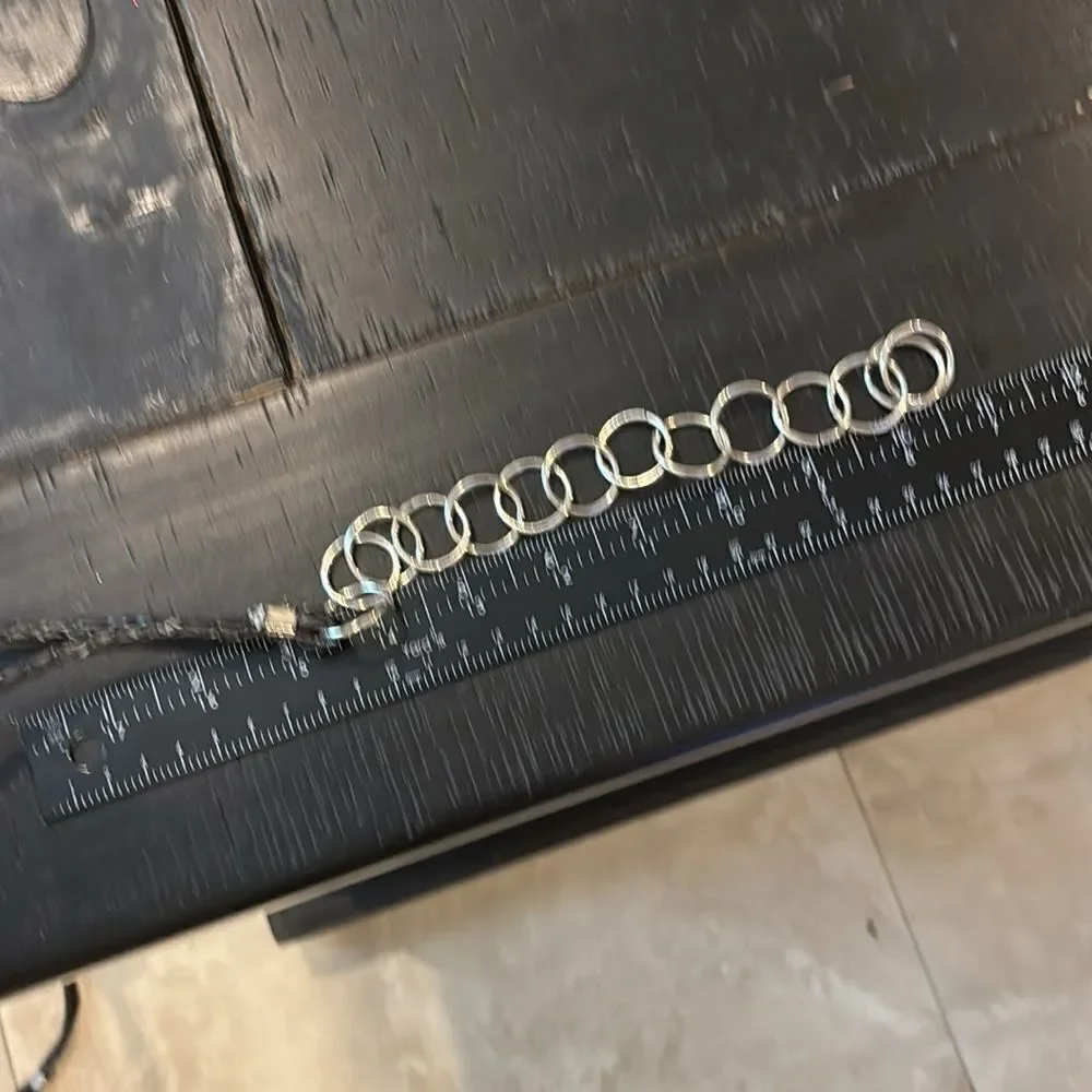 VINTAGE 80S METAL DISC WOVEN ROPE WAIST BELT Distressed Western Boho​